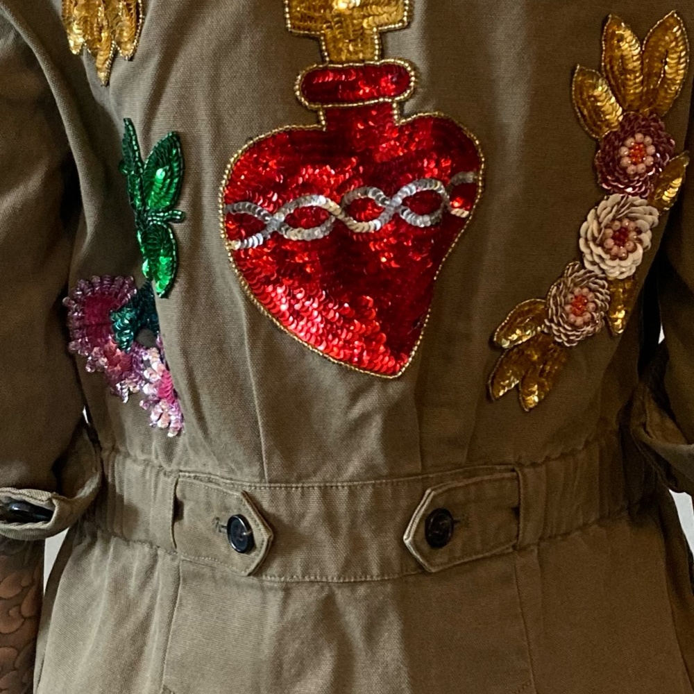 Veronica Beard Green Sequin Patch Jacket - image 4